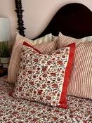 Block Print Kantha Pillow in Warm Tones