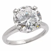 GIA Certified 3.42 CT Natural Diamond Engagement Ring 14K White Gold