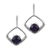 Alexandrite Earrings – Century, 14K White Gold, 7.0mm