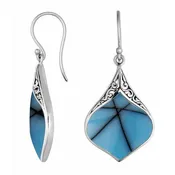 Artisan Petal Turquoise Earrings