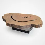 Bahia Pequi Slice Coffee Table – Metal Base – Stock 01