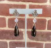 Black Spinel and Rainbow Moonstone Earrings — Capone's Jewelry