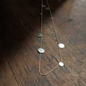 14k and Sterling Silver Confetti Strand Necklace