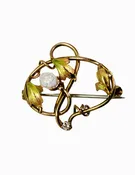 Antique Green Gold Pin