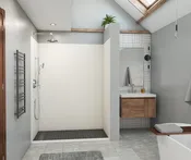 36 x 62 x 84 Modern Subway Tile Glue up Shower Wall Kit