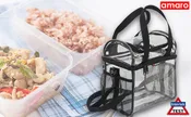 Amaro Double Compartments Clear Lunch Bag