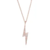 14k Rose Gold Diamond Lightning Necklace V0157