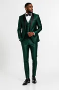 100-09 FORREST GREEN SHINNY TUX 3 PC