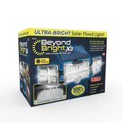 Beyond Bright BEBRSOL-MC4 Solar Flood Light, Motion Activated, 3 Adjustable Panels