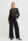 b.young BXGilace Floral Lace Blouse – Black