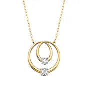 10K Diamond Double Circle Pendant