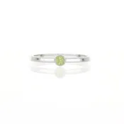 14k White Gold Bezel Peridot Ring