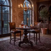 Amalfi Hand-Painted Round Accent Table