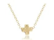 16'' Gold Necklace, Small Gold Signature Cross