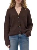 Alpaca-Wool-Blend Cardigan in Mahagony Brown