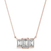 3 Stone Emerald Cut Pendant 0.50Ct