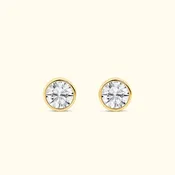 2.00 CTW Bezel-Set Round Lab-Grown Diamond Stud Earrings