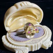 Yellow Gold Ruby and Diamond Cocktail Ring | Ruby Statement Ring