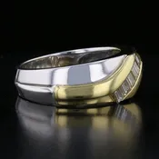 14K Two-Tone Gold Baguette Diamond Band Ring 894431