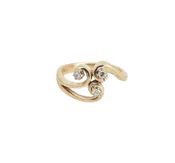 14K Vintage Diamond Swirl Freeform Statement Ring — Croft & Stern Jewelry Designs