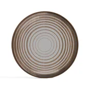 Cream Circles glass valet tray