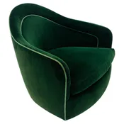 Milo Baughman Tilt Swivel Chair in Green Velvet. Newly Reupholstered. — RETRO INFERNO