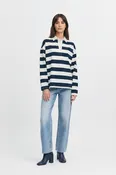 b.young BYBXSomset Striped Long-Sleeve Polo Shirt – Copenhagen Night