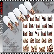 NAIL STICKER French Line with Chic Leopard & Geometric Pattern #JO-2269