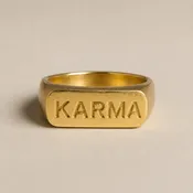 18K Gold Plated Karma Signet Ring