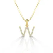 14K Gold Letter W Initial Charm with 3mm Bail and Jump Ring | Jolie Designs