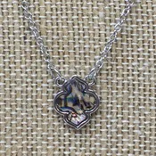 16" Silver Necklace w/ Quatrefoil Charm