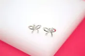 18K Rhodium Filled Bow Stud Earrings