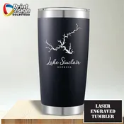Lake Sinclair Laser Engraved Tumbler Insulated Travel Mug