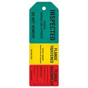 3-Part Perforated FLANGE TORQUE INSPECTION DuraPly® Tag (2.75 in x 7.9 in)