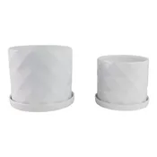 10" / 12" Geo Planter (Set of 2) - White