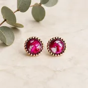 Circle of Memories Gold Stud Earrings