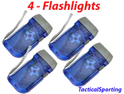 4 Pack Flashlight 3-LED Dynamo Rechargeable Camping Emergency Survival