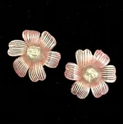 French Resin Six Petal Flower Earring