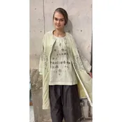 AODRESS 'Sprayed NIWA' Embroidered Cocoon Coat in Mint Garnet — Jackson Hole Traders