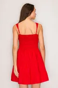 DX30548 | Tie Neck Sleeveless A-Line Ruffle Hem Mini Dress