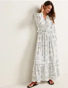 Pendleton Athena Long Maxi Dress in Blue Laurel Grove