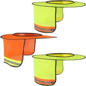 HSA-4402A Hard Hat Sun Shield Full Brim Mesh Hats Neck Sunshade, High Visibility Neck Sunshield w/Reflective Stripe for Hardhats (Orange, Yellow) Unit of Sale: Dozen