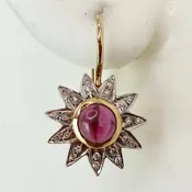 14k Apollo Garnet Diamond Earrings (.33ct)