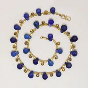 Amazing Ancient Lapis & 22k Gold Bead Necklace
