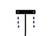 3-Stone Teardrop Lapis Earrings