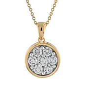 10K Yellow Gold Bezel Diamond Cluster Pendant