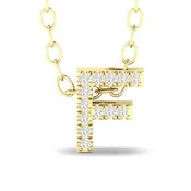Diamond Studded Initial Letter Pendant - F