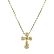 0.06ct Diamond Cross Pendant Necklace in 18K Yellow Gold, 18"