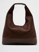 Vegan Suede Mixed Media Medium Slouchy Tote