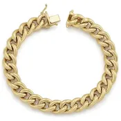 14K Gold Hollow Curb Link Bracelet